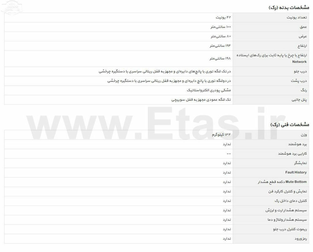 مشخصات فنی رک سرور برند آی رک مدل trm-1042p