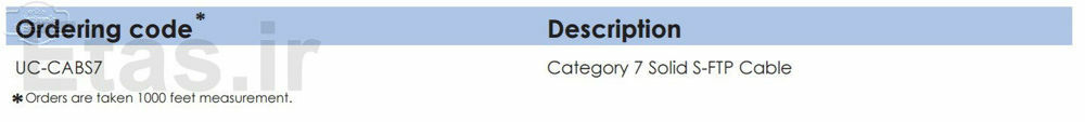 مشخصات کابل یونیکام cat7