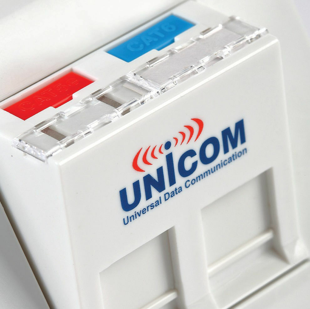 فیس پلیت شاتر دار و زاویه دار طرح فرانسه یونیکام مدل Unicom Shuttered Angled French Face Plate, UC-PLT-SA