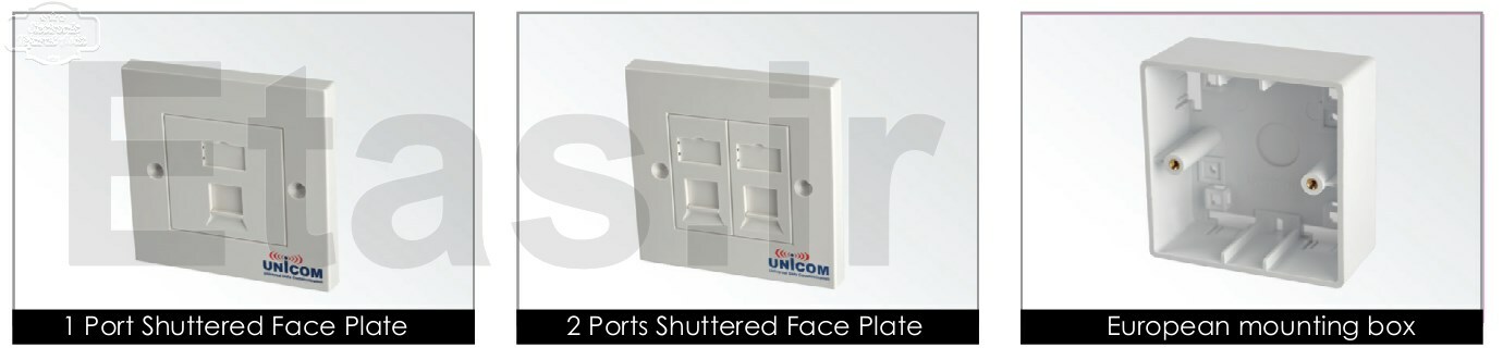 فیس پلیت شاتر دار طرح اروپایی یونیکام مدل Unicom Shuttered European Face Plate, UC-PLT-SH