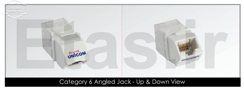 کیستون جک زاویه دار یونیکام کت 6 ، Unicom Category 6 Angled Jack, UC-JCK6-A