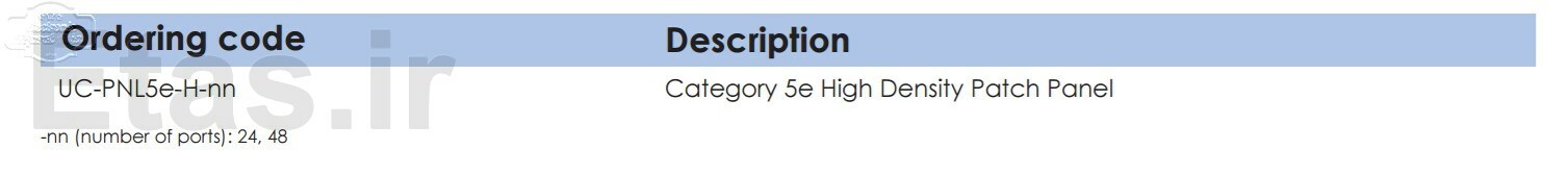 پچ پنل Cat5e یونیکام Unicom Enhanced Category 5 High Density Patch Panel, UC-PNL5e-H