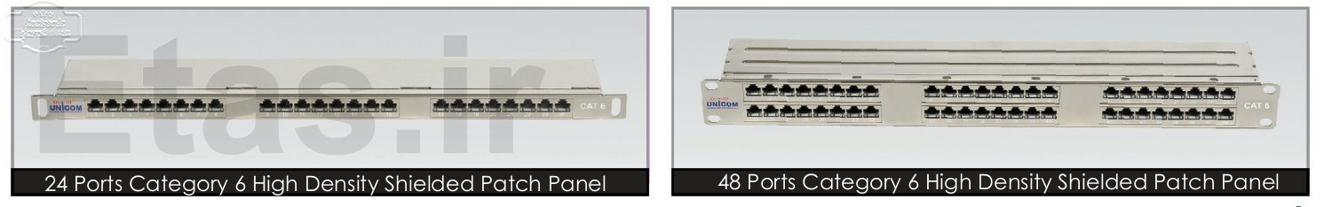 پچ پنل Cat6 شیلد یونیکام Unicom Category 6 High Density Shielded Patch Panel, UC-PNL6-HS